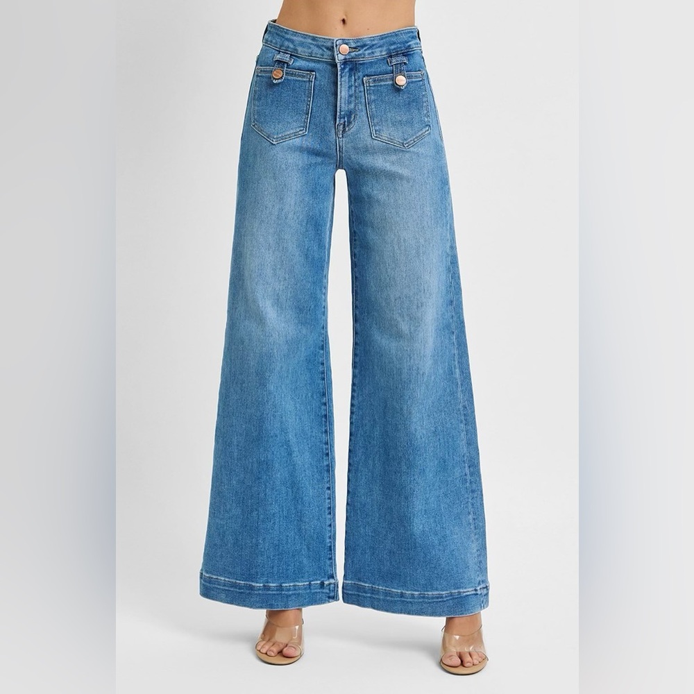 Wide Leg High-Rise Women’s Jeans in Light Blue